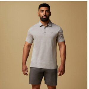 Fabletics Men’s Dash Short Sleeve Polo – Light Gray – Size XL